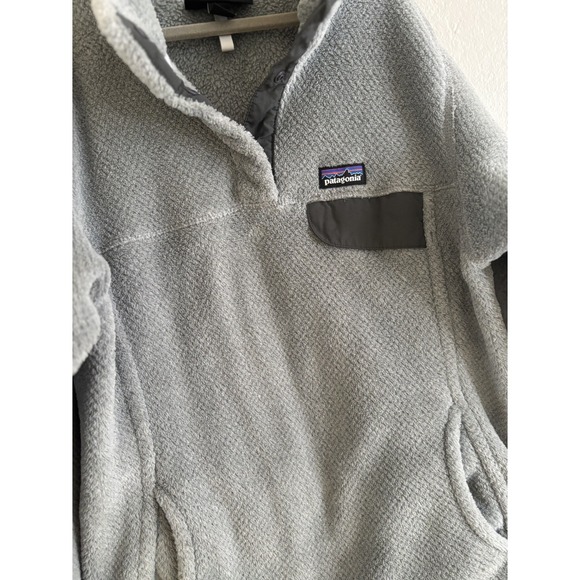 Patagonia Fleece Jacket Kids Re-Tool Snap-T Gray Sz L 12 Cozy Lounge Comfy - Picture 3 of 5